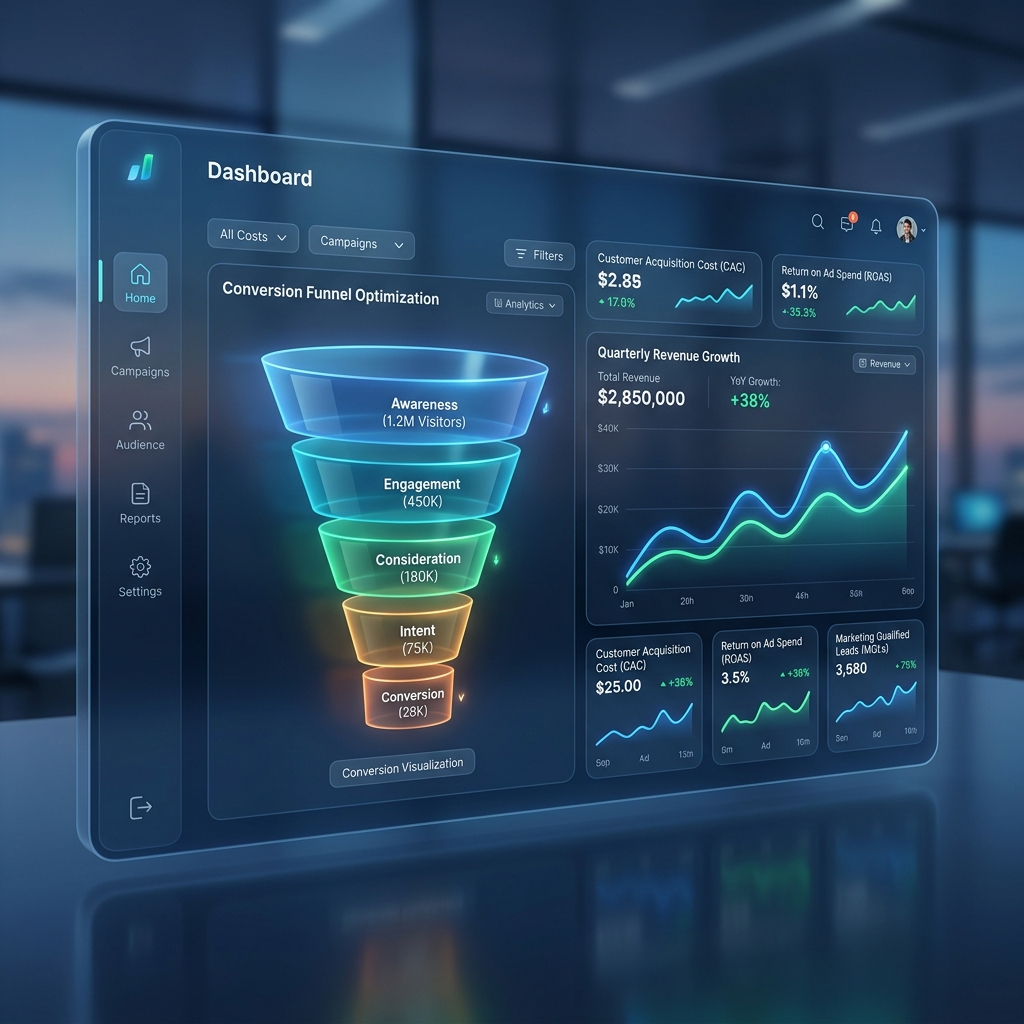 Digital Marketing Revenue Growth Dashboard